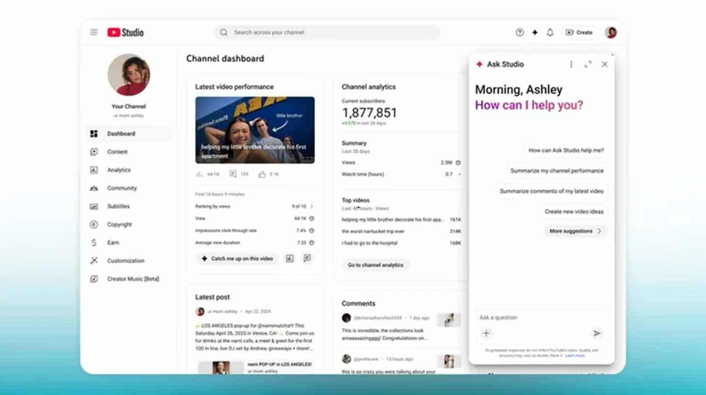 YouTube launches new AI tools for content producers.